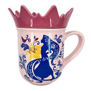 Disney Parks Rapunzel Best Day Ever Mug Set Pink Blue Glitter 12 oz
